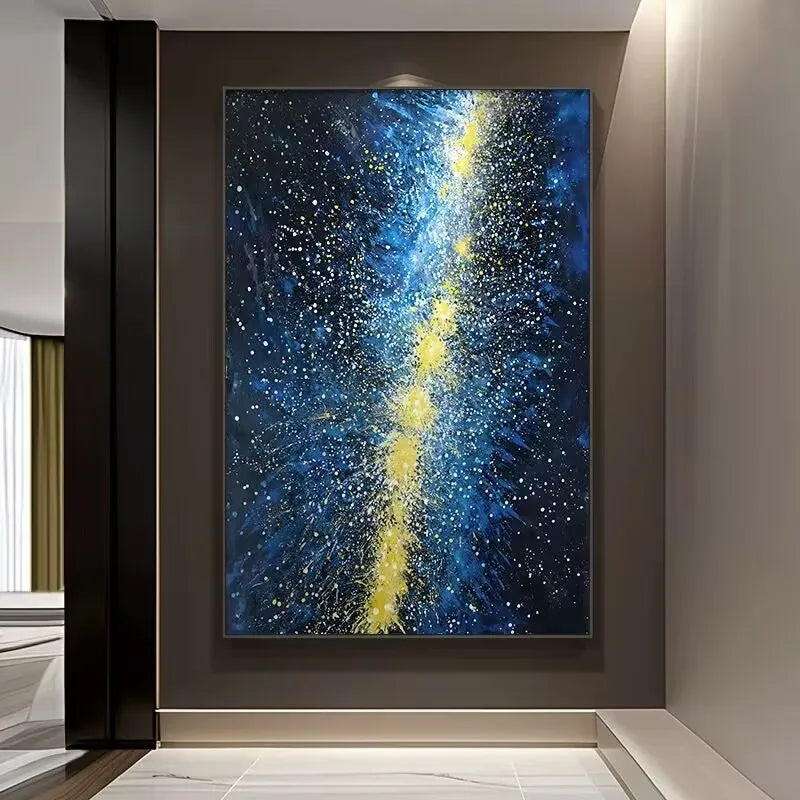 Pure Hand Drawn Canvas Wall Art Oil Painting Quadro Home Decorations Abstract Stars Hanging Picture For Living Room Bedroom Peaceful Pleasures Health and Wellness