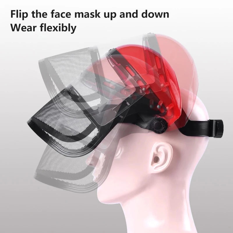 Safety Head-Mounted PVC Protective Mask Anti-Splashing Grass Anti Dust Mask For Cutting Hat Avoid Face Screen Protection Mask Peaceful Pleasures Health and Wellness