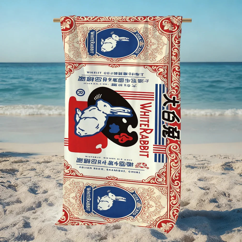 Cute Rabbit Quick-Dry Beach Towel | Soft Microfiber Pool Towel Quick-Dry Beach Towel Peaceful Pleasures Health and Wellness