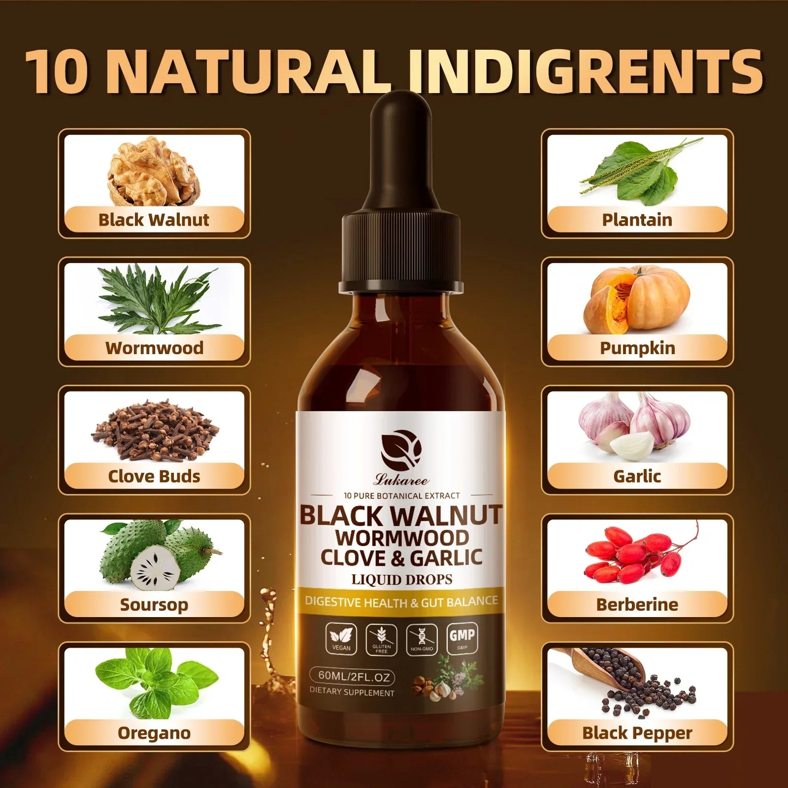 Black Walnut Drop – Wormwood, Clove & Garlic | Gut & Immune Peaceful Pleasures Health and Wellness