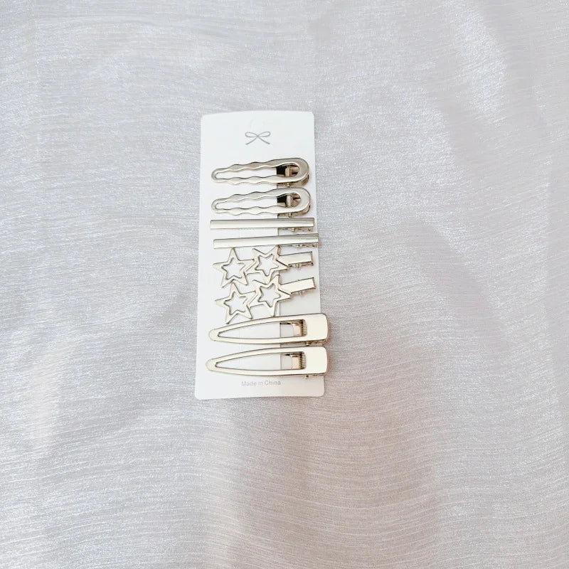 Sliver Metal Hair Clips Women Girls Duckbill Hairpin Personality Bangs Side Headwear Barrettes Hairclip Styling Accessories Peaceful Pleasures Health and Wellness F