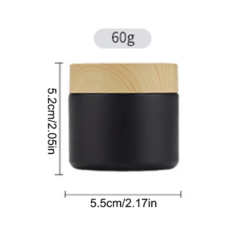 Plastic Lid Empty Jars Black Glass Cream Jar Cosmetic Container 10/30/60g Glass Bottle Make Up Container Travel Cosmetic Jars Peaceful Pleasures Health and Wellness 60g Yellow