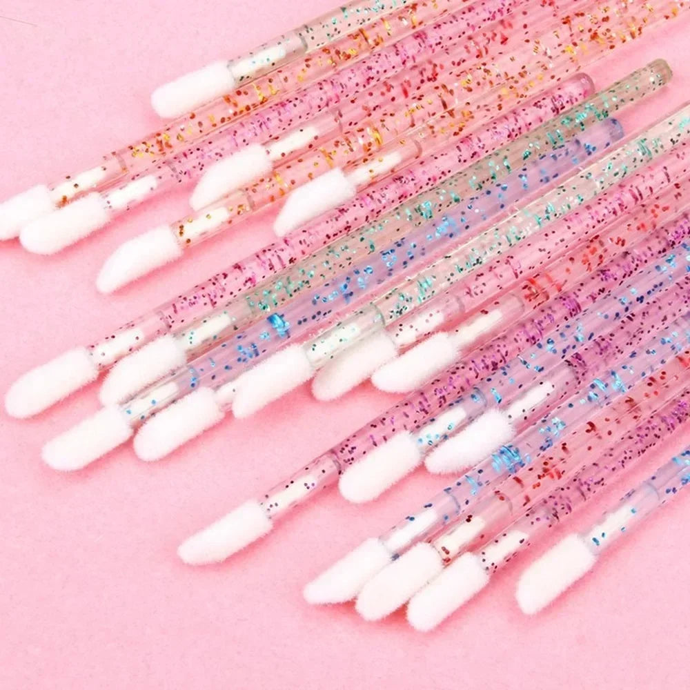 Disposable Eyelash Wands, Replaceable Eyebrow Brush, 50pcs Reusable, Dust - proof, Sparkling Broken Diamond Bottom Eyelash Brush Peaceful Pleasures Health and Wellness