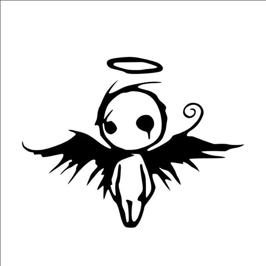 10 cm * 13 cm Angel of Death Vinyl Decal Car Window Bumper Sticker Peaceful Pleasures Health and Wellness WHITE