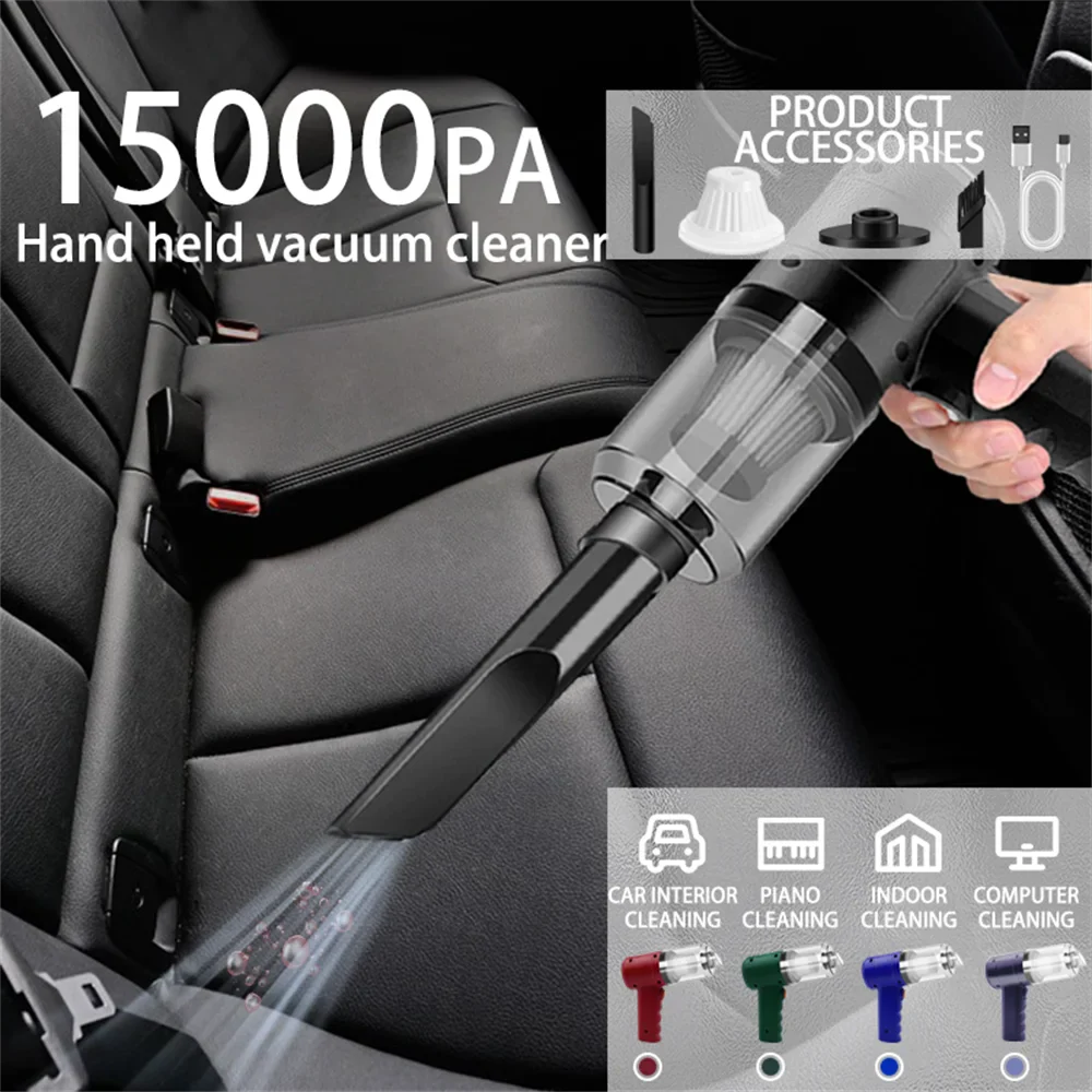 15000Pa Cordless Handheld Vacuum & Air Blower – 5-in-1 Mini