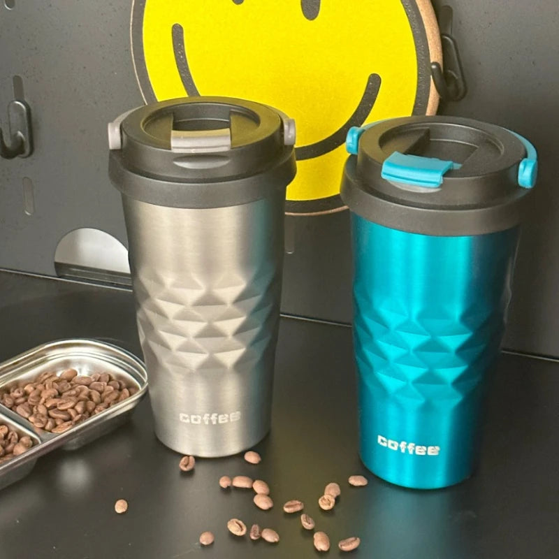 Diamond-Shaped Insulated Thermos Cup 500ml | Stainless Steel Insulated Thermos Cup Peaceful Pleasures Health and Wellness