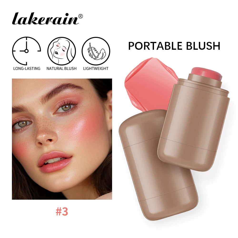 Magic Blush Stick 3-in-1 Cheek Lip Tinted Moistured Blush Stick Silky Brighten Blush Cream Blusher Cosmetics Tubes Matte Contour Peaceful Pleasures Health and Wellness