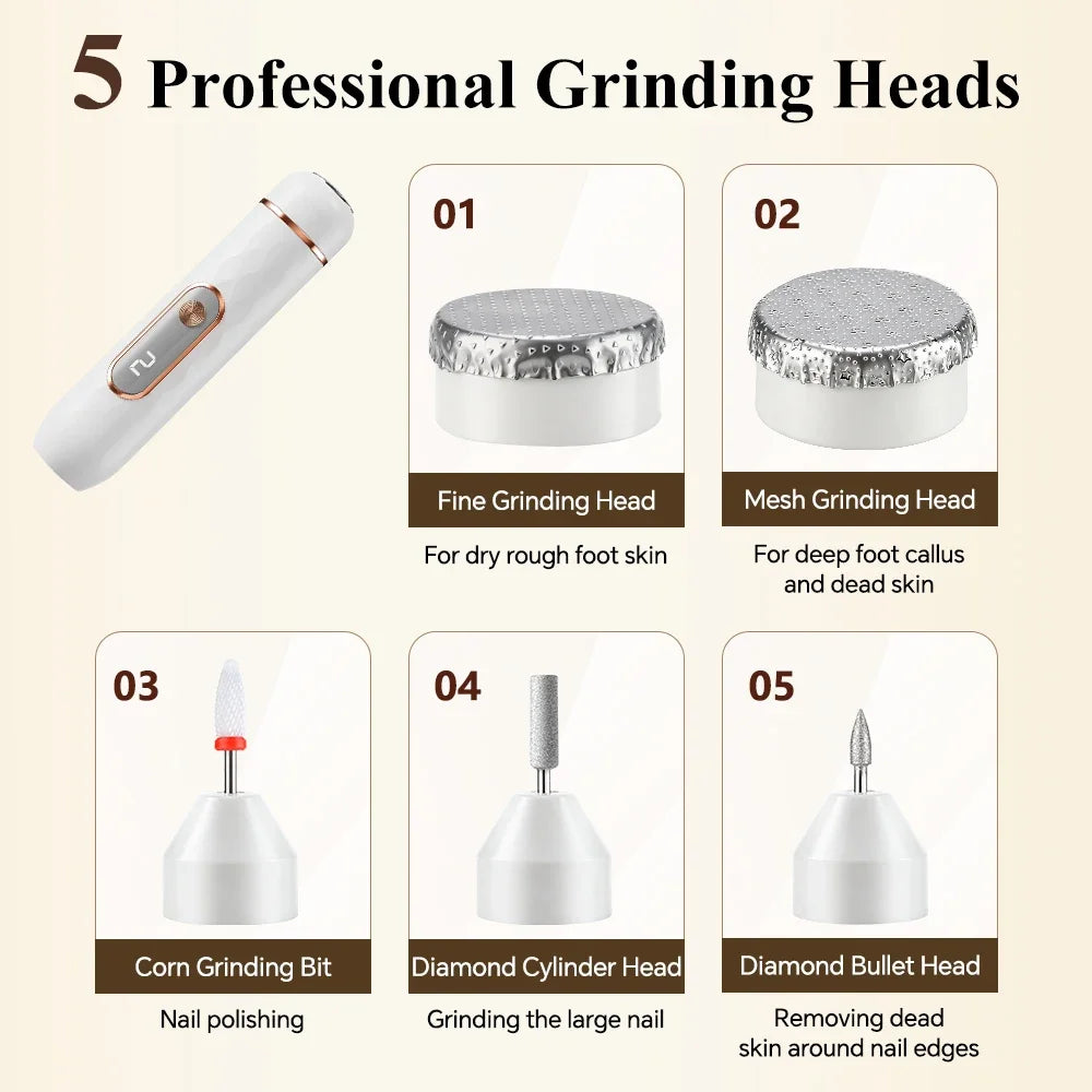 AFDEAL 2-in-1 Cordless Nail Drill & Electric Foot Callus Remover