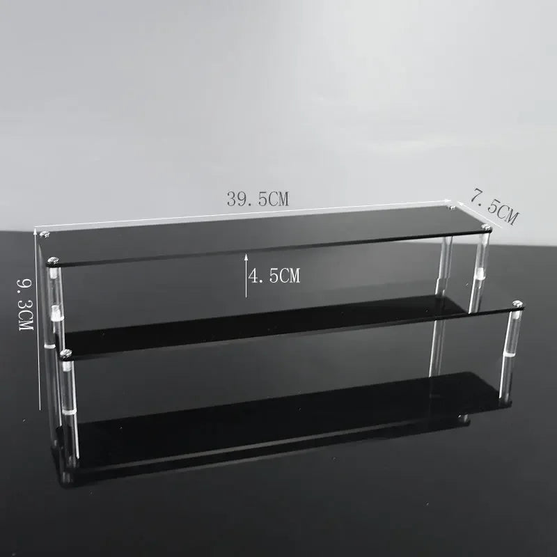 1–5 Tier Acrylic Display Stand | Riser Shelf Rack – Clear & Black