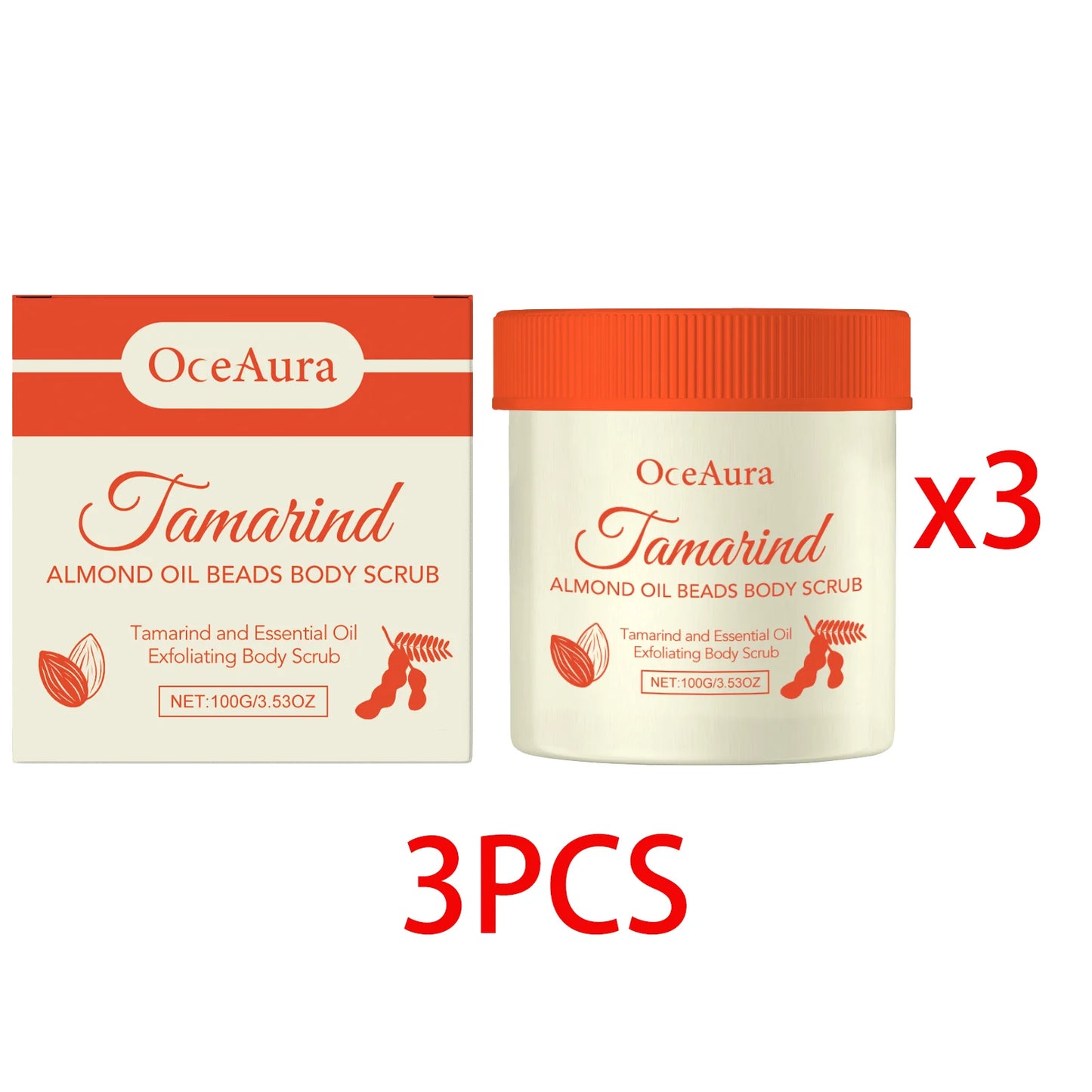 OceAura Tamarind Almond Body Scrub | Glow & Moisture 100g