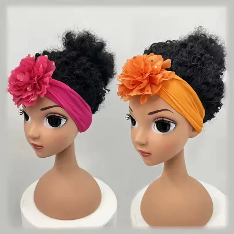 New Arrival Cute Kids Headband Wig Decoration for Girl Fashion Girl Wigs Without Lace Front Afro Baby Girl Wigs with Band Peaceful Pleasures Health and Wellness