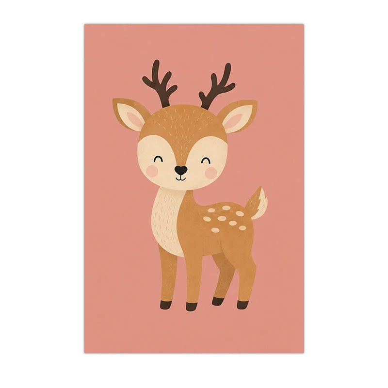 Nursery Animal Wall Art Cute Cartoon Safari Canvas Poster Prints For Baby Kids Bedroom Decor Peaceful Pleasures Health and Wellness