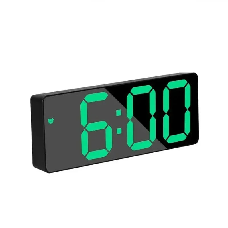 LED Digital Alarm Clock – Voice Control, Snooze & Night Mode LED Alarm Clock Peaceful Pleasures Health and Wellness black green light