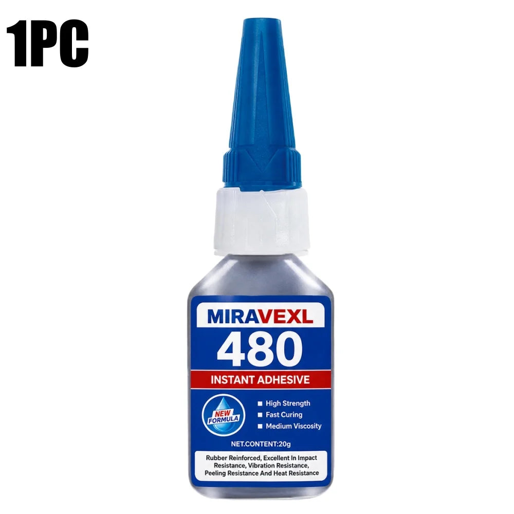 Black Instant Adhesive 480 SuperGlue High Strength Fast Curing Tough Rubber Bond Cyanoacrylate For Metal Plastic Wood Car Repair Peaceful Pleasures Health and Wellness 1PCS