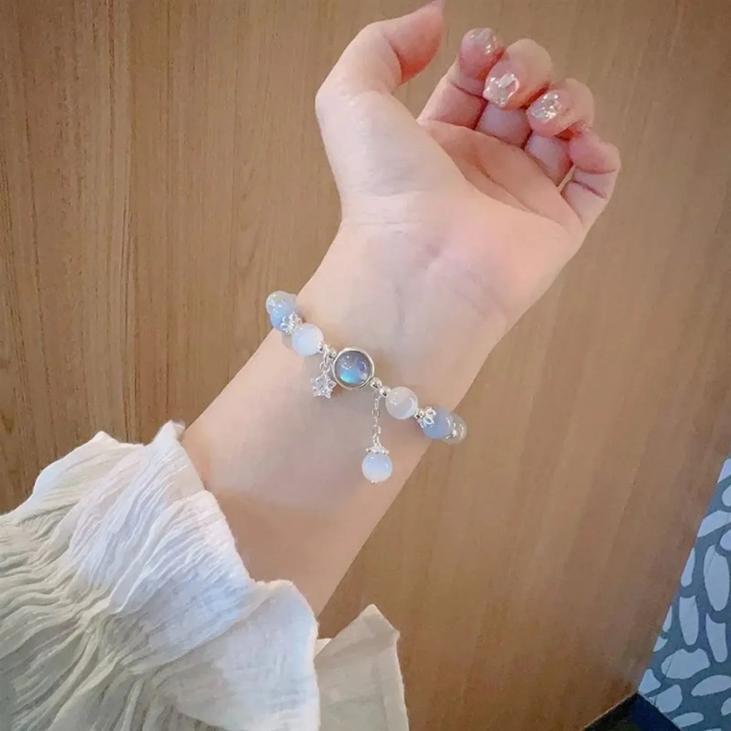 Red Beaded Butterfly Bracelet – Stone Charm Jewelry for Women