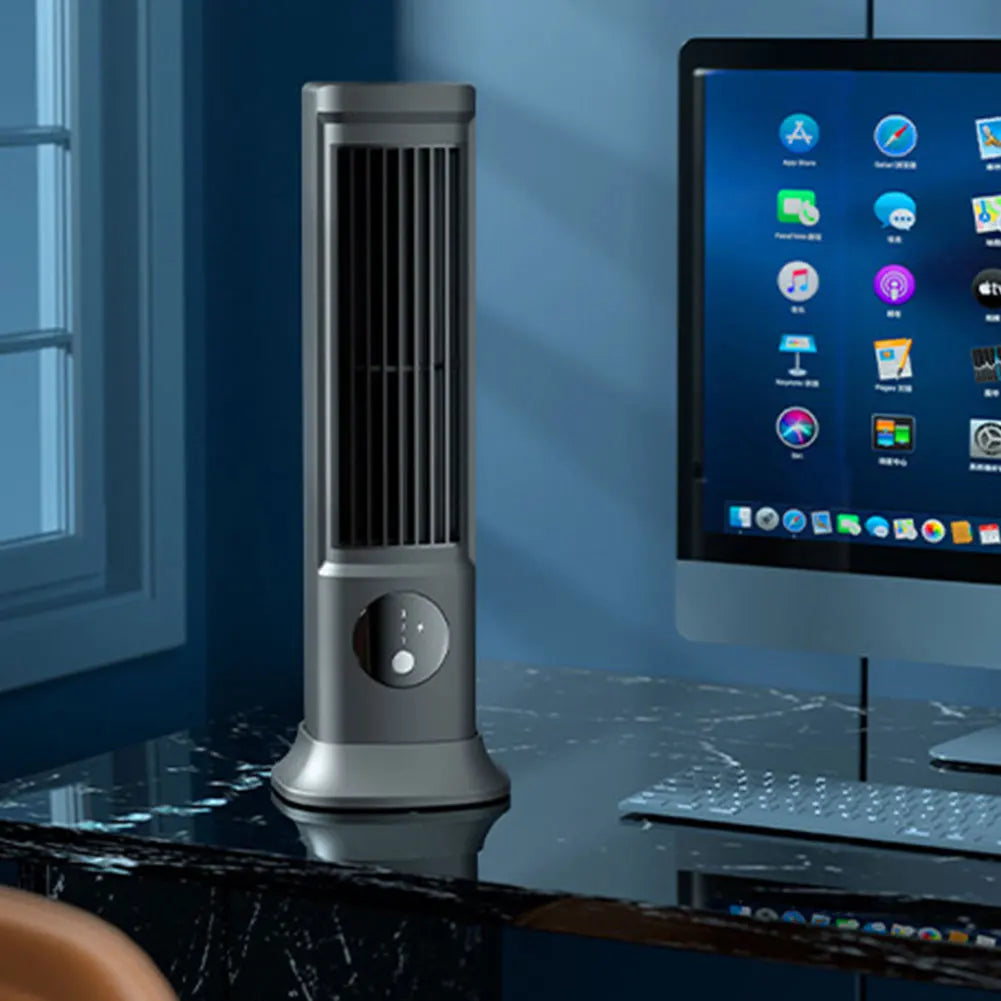 Small Desk Fan USB Rechargeable 3-Speed Quiet Portable Peaceful Pleasures Health and Wellness