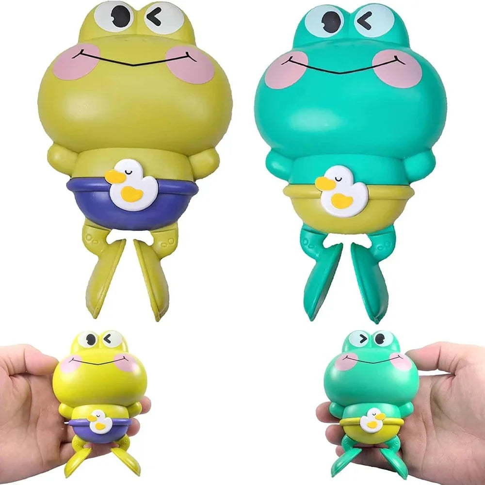 Wind-Up Frog Bath Toys – Floating Clockwork Swimming Frogs