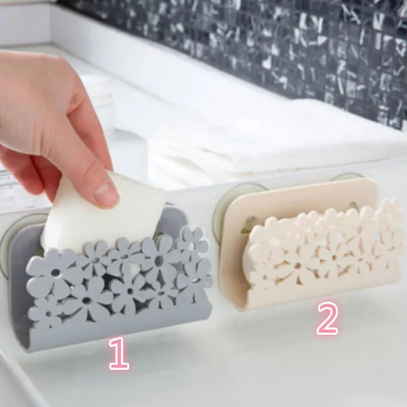 1Pc Dish Cloths Rack Suction Sponge Holder Clip Rag Storage Lid Rack Kitchen Tool Send Two Transparent Suction Cups Peaceful Pleasures Health and Wellness