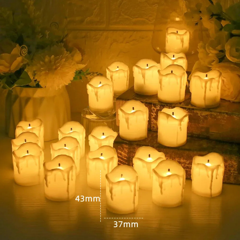 Flameless Tea Light Candles Battery Operated Votive LED Tealights with Paper Lampshade for Festival Party Wedding Holiday Peaceful Pleasures Health and Wellness 24PC D