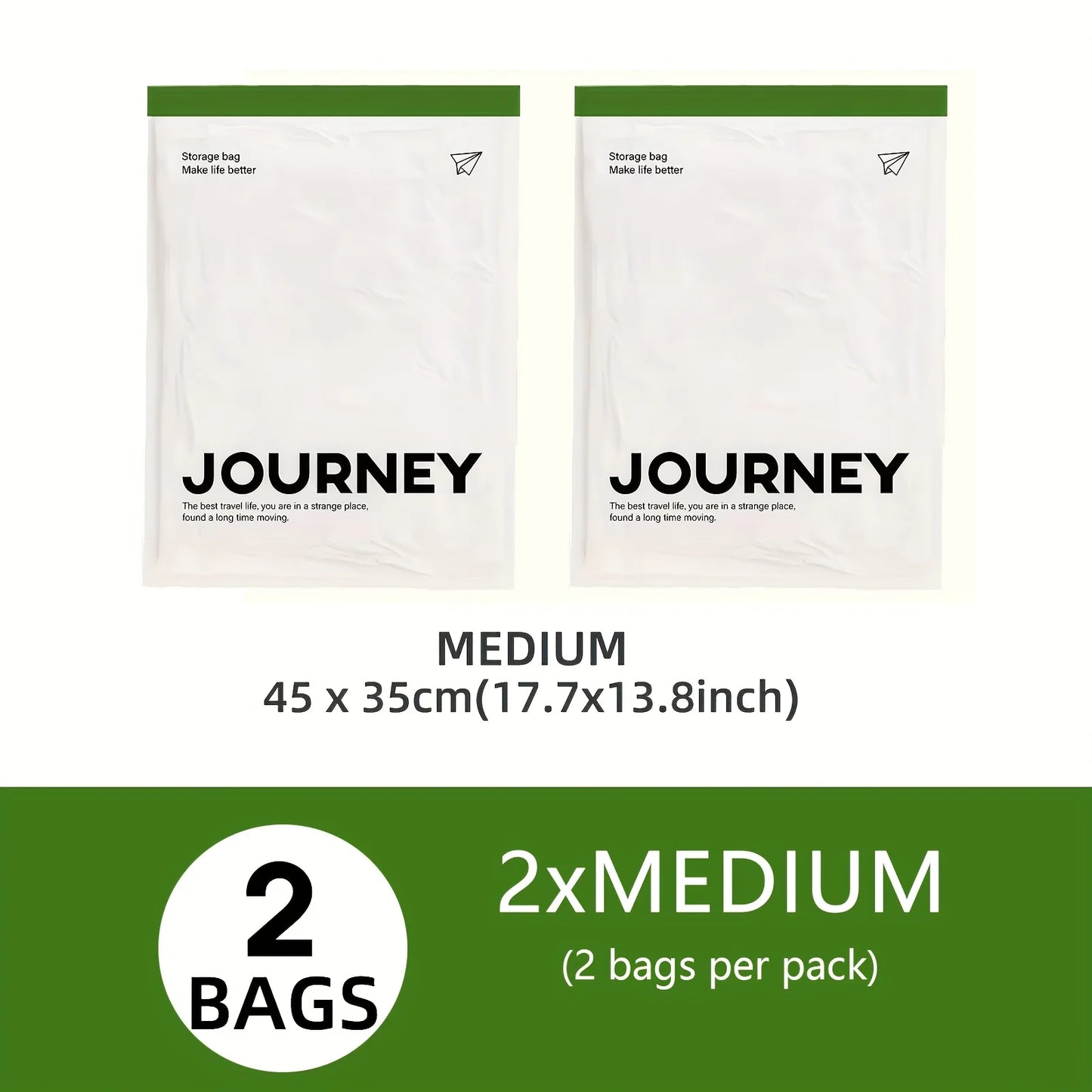 2pcs Hand-Rolled Travel Vacuum Storage Bags – No Pump Needed, Space-Saving Travel Bags for Camping, Picnics and Road Trips Peaceful Pleasures Health and Wellness M-45x35cm