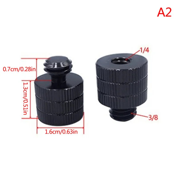 1/4" & 3/8" to M4–M10 Thread Screw Mount Adapter for Tripod