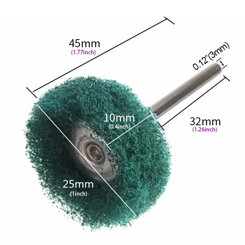 10 Mini Drill Abrasive Brush Nylon Buffing Polishing Wheel Dremel