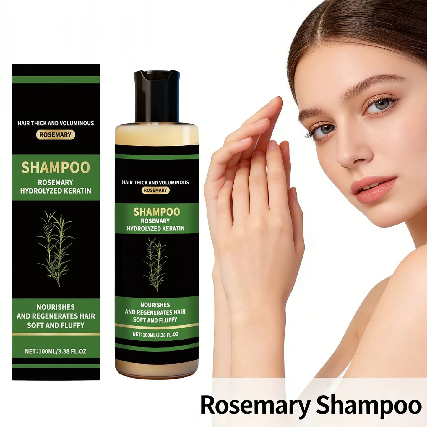 Rosemary Shampoo Hydrolyzed Keratin Shampoo Hair Thick Voluminous Oil Control Reduce Hair Breakage Damaged Repair Hair Care Peaceful Pleasures Health and Wellness