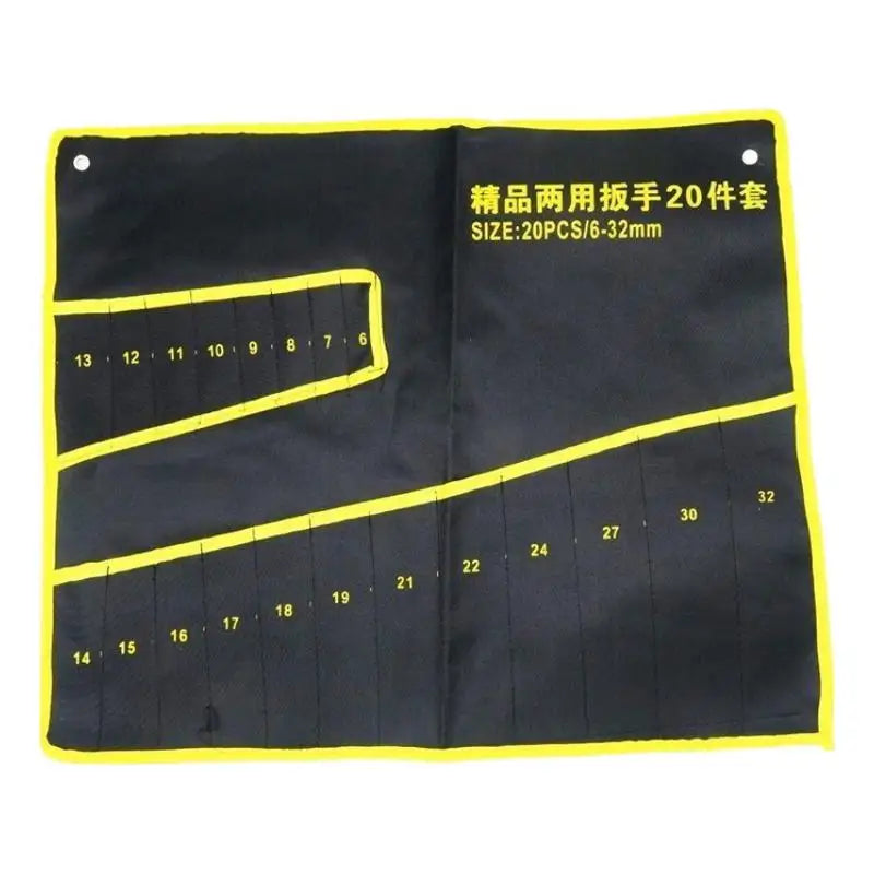 Canvas Roll-Up Wrench Organizer Bag | 8–20 Pockets | 8–24mm