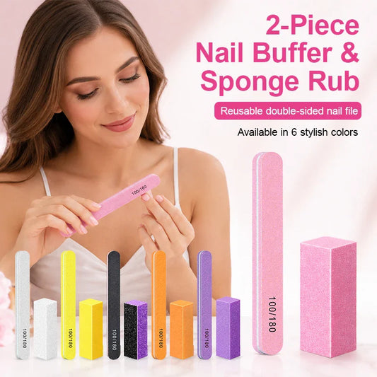 100/180 Grit Nail File & Buffer Block Set – Manicure Kit Nail File & Buffer Set Oasis Select