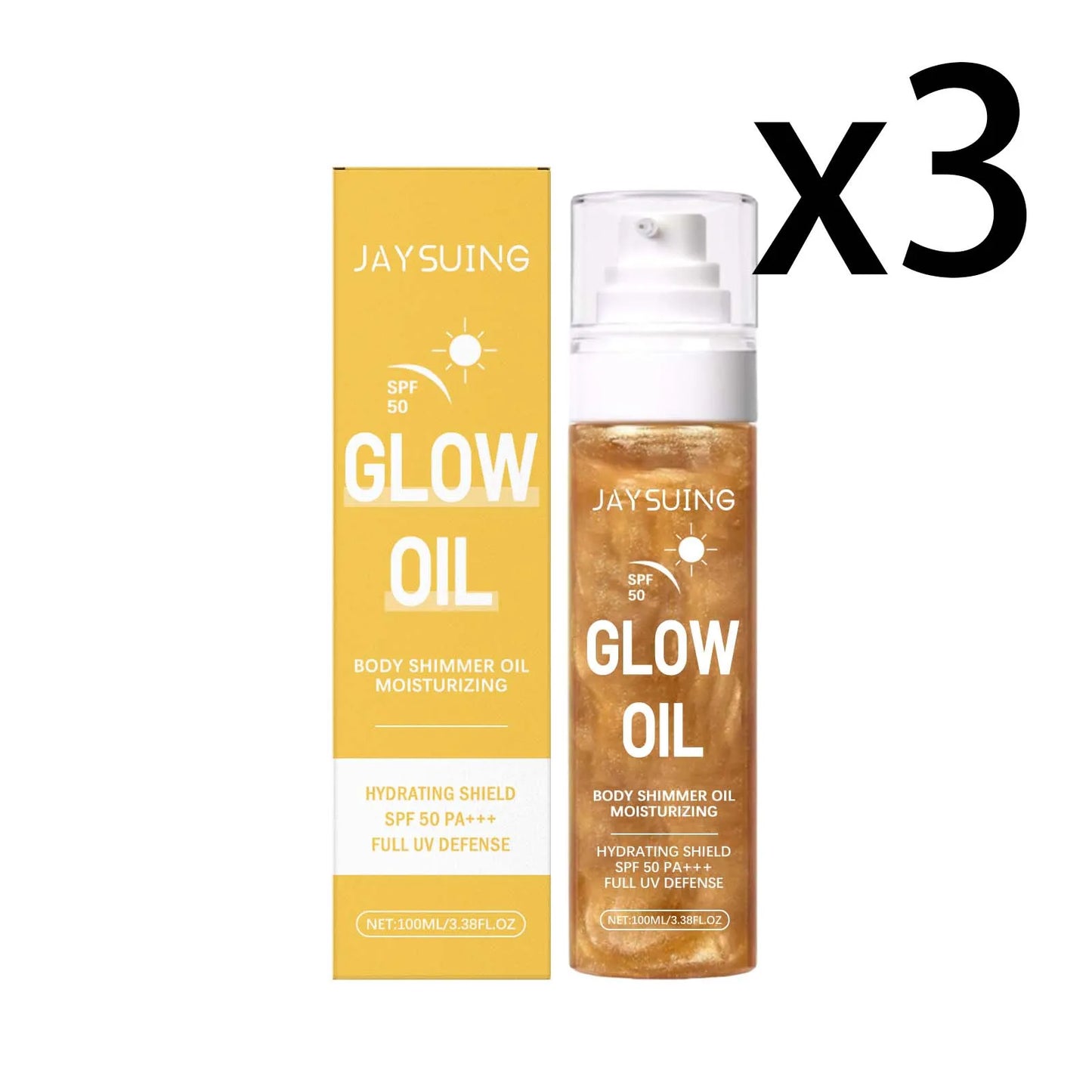 Coconut Shining Sunscreen Oil Reduce Sunburn Long Lasting Protection Skin Inhibit Melanin Production Waterproof UV Resistant Oil Peaceful Pleasures Health and Wellness 3x100ml 100ml