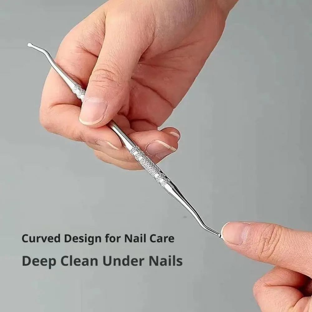 1/3pcs Stainless Steel Armor Remover Paronychia Cuticle Pedicure Double Head Nail Groove Scoop Tick Ingrown Toenail Pick Tool Peaceful Pleasures Health and Wellness