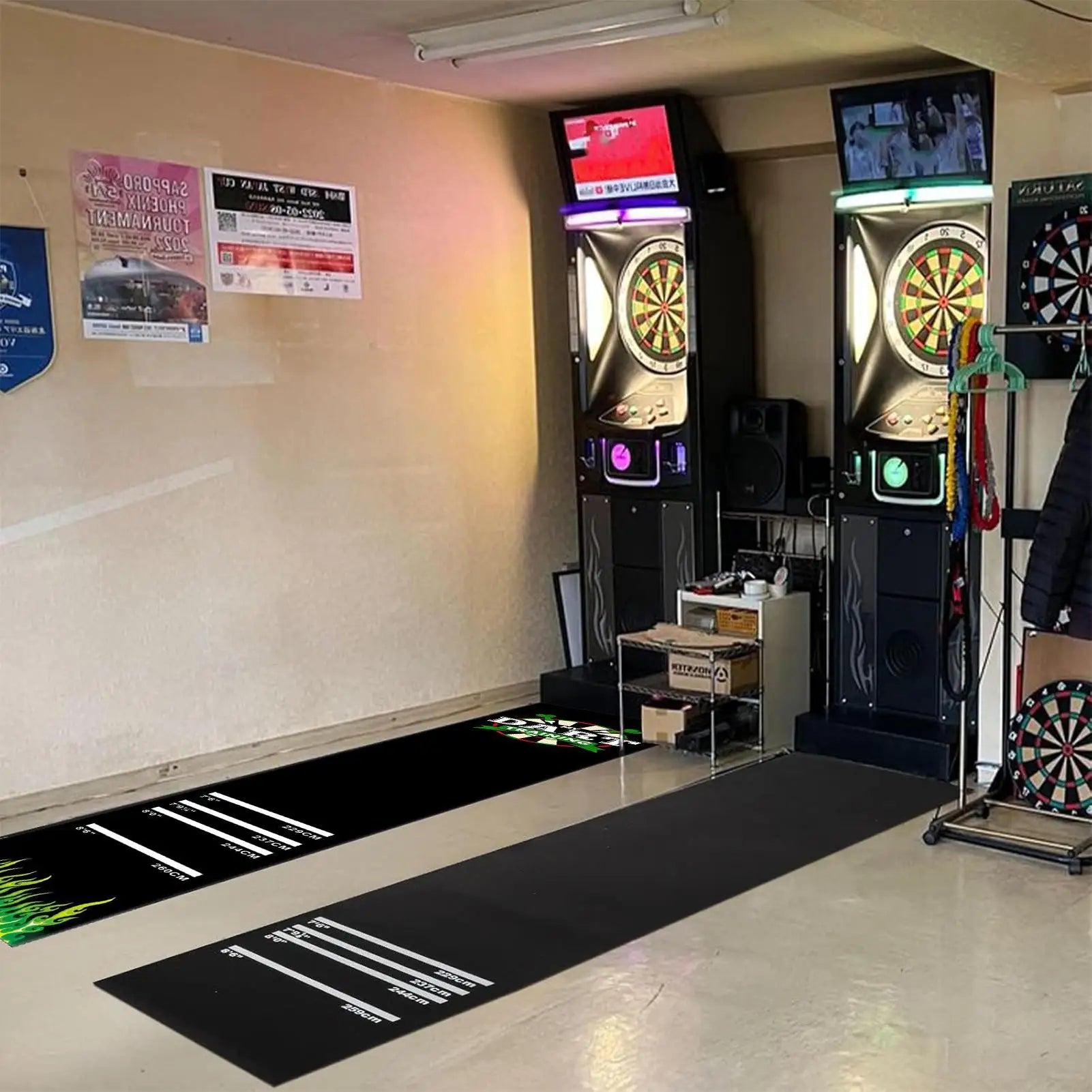 Darts Mat Non-Slip Floor Protector | 4 Throw Distances 300x34cm Dart Board Mat Peaceful Pleasures Health and Wellness