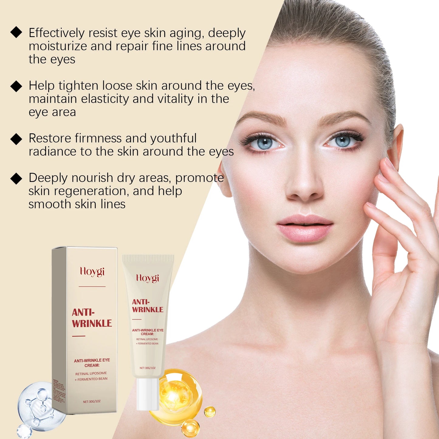 Hoygi 4% Retinol Eye Cream – Dark Circles & Wrinkles