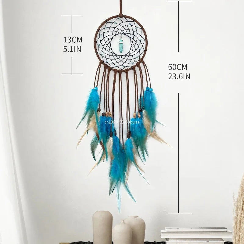Dream Catcher Handmade Dreamcatcher Feathers Dream Catchers Wall Hanging Home Room Decoration Baby Wall Decor פעמון דלת כניסה Peaceful Pleasures Health and Wellness 13x56cm