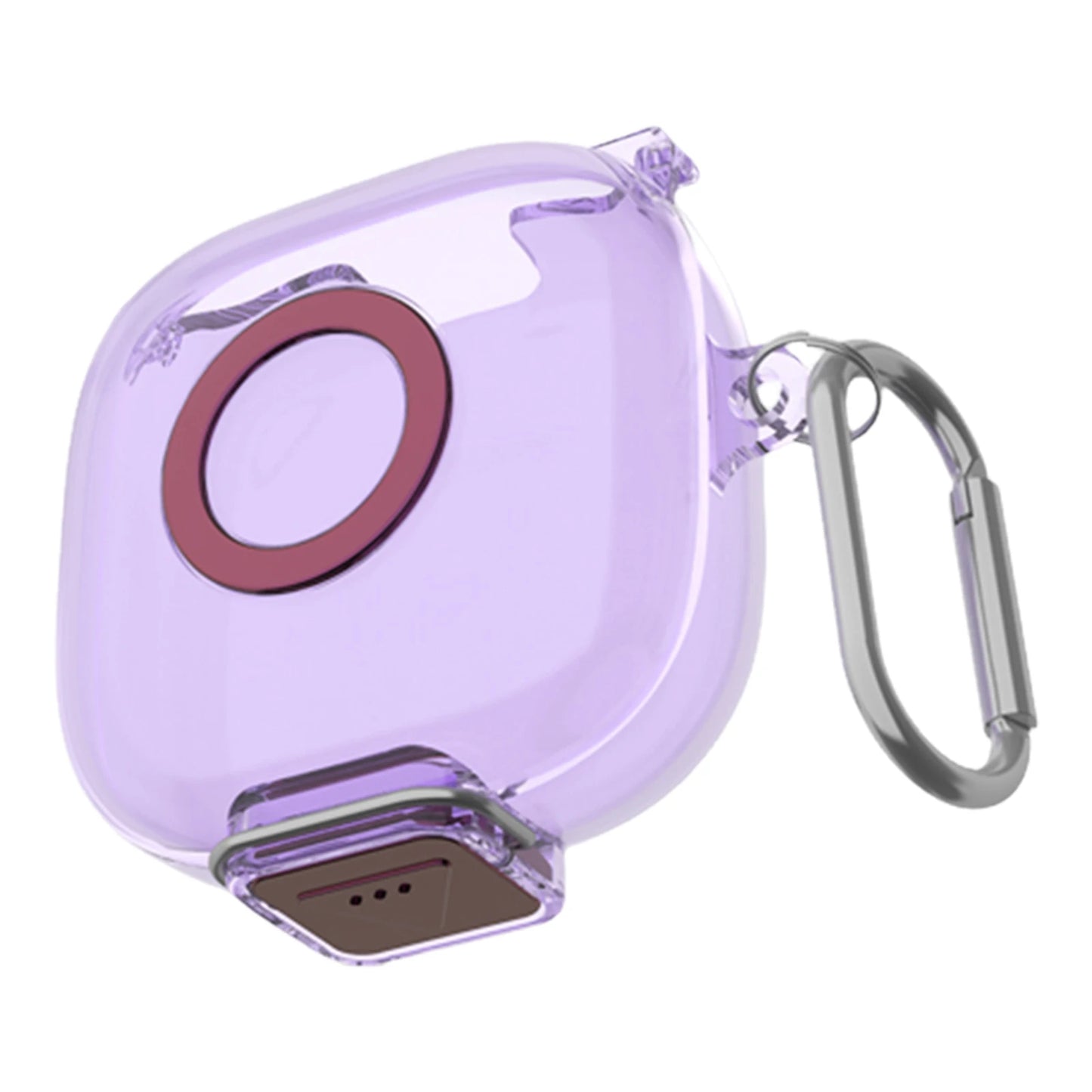 TPU Earphone Case for Anker Soundcore P31i with Safety Lock and Carabiner Protective Case Anti Drop Earbuds Accessories Peaceful Pleasures Health and Wellness Transparent Purple