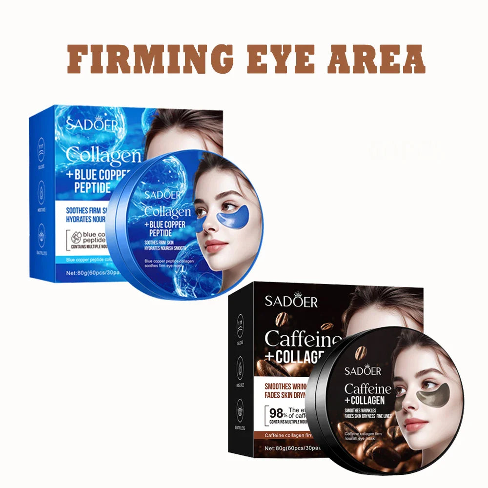 SADOER Caffeine Collagen Eye Masks – Moisturizing Patches 60/120pc
