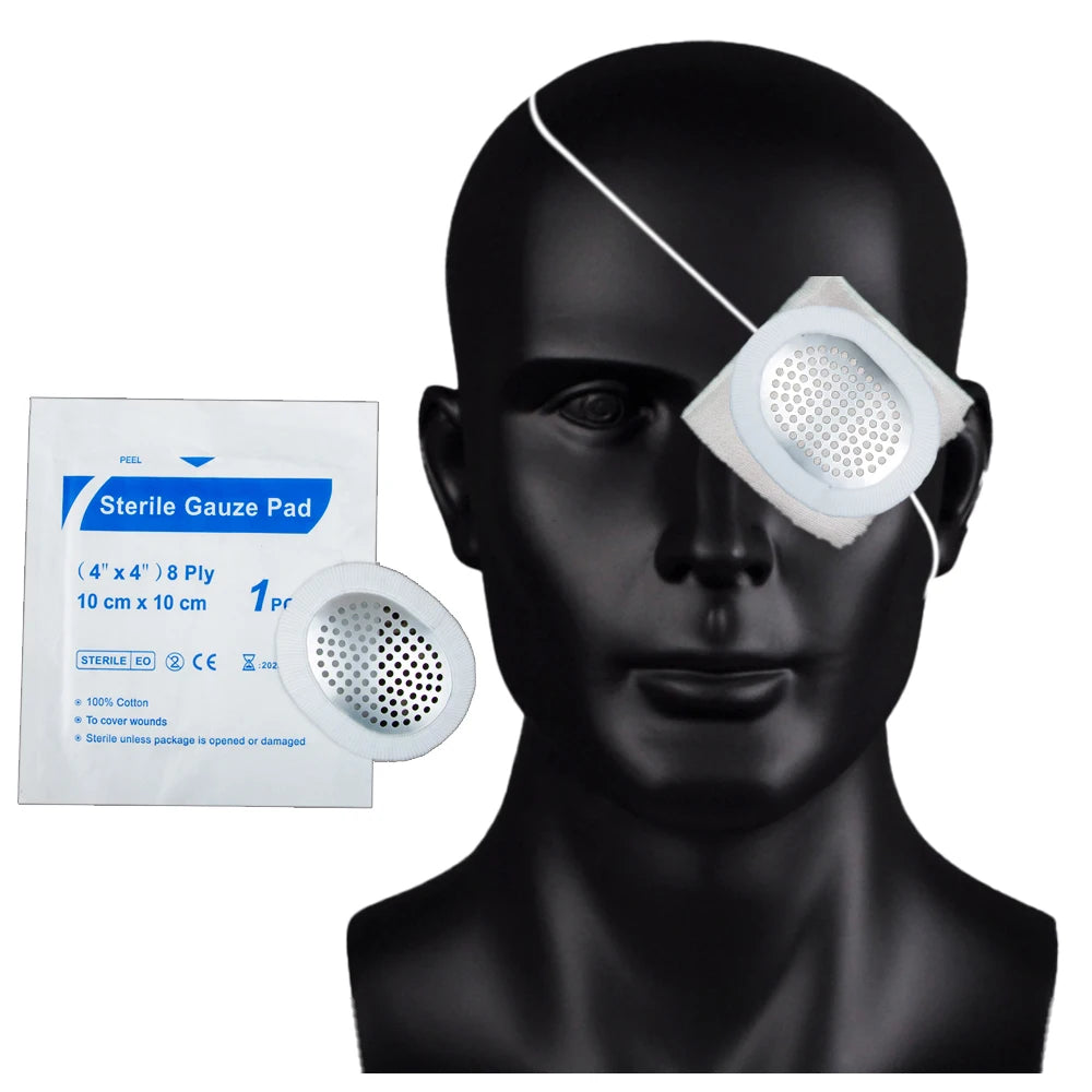 Sanke Rescue Eyes Shield Aluminum Aloy Placed Over Injured Postoperative Eye Emergency Survival Kit for First Aid Kit Ifak Edc Peaceful Pleasures Health and Wellness Shield And Gauze 2pcs