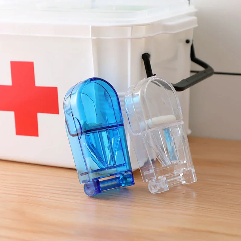 Pill Cutter Box Portable Drug Box Tablet Cutter Splitter Medicine Pill Holder Pill Cutter Box Peaceful Pleasures Health and Wellness