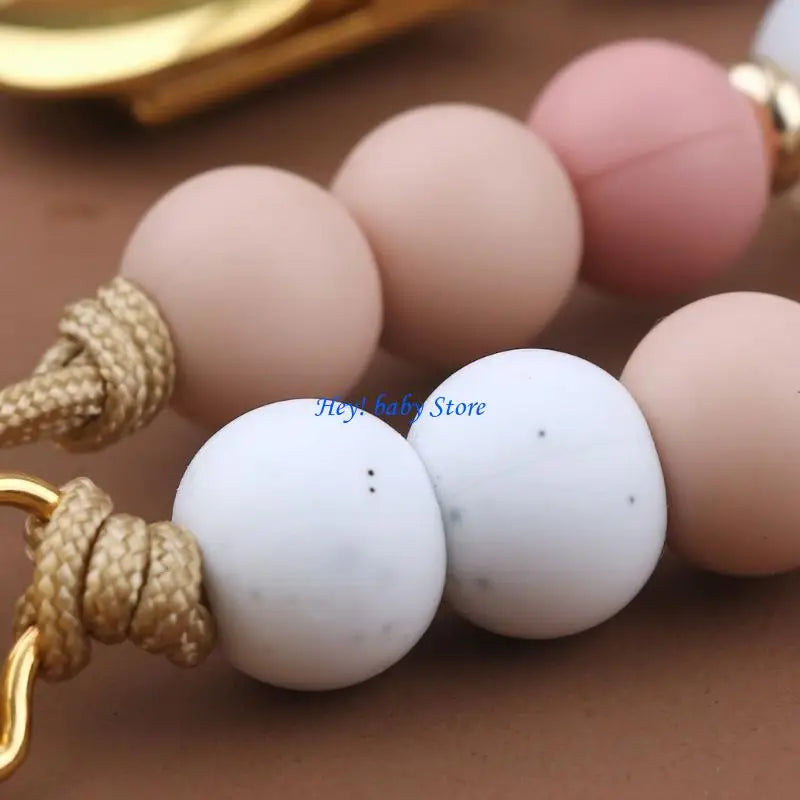 3-Pack Silicone Bead Pacifier Clips for Baby Boys & Girls