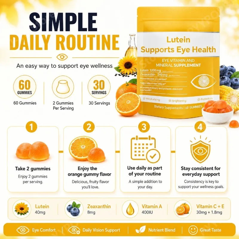 Lutein Zeaxanthin Gummies with Vitamins A C E | 60 Count