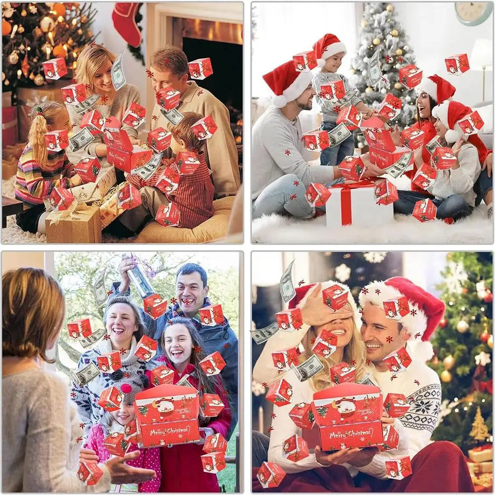 Christmas Popular Surprise Jumping Gift Box - Folding Bouncing Red Envelope Style Creative Present Box For Christmas Birthday Peaceful Pleasures Health and Wellness
