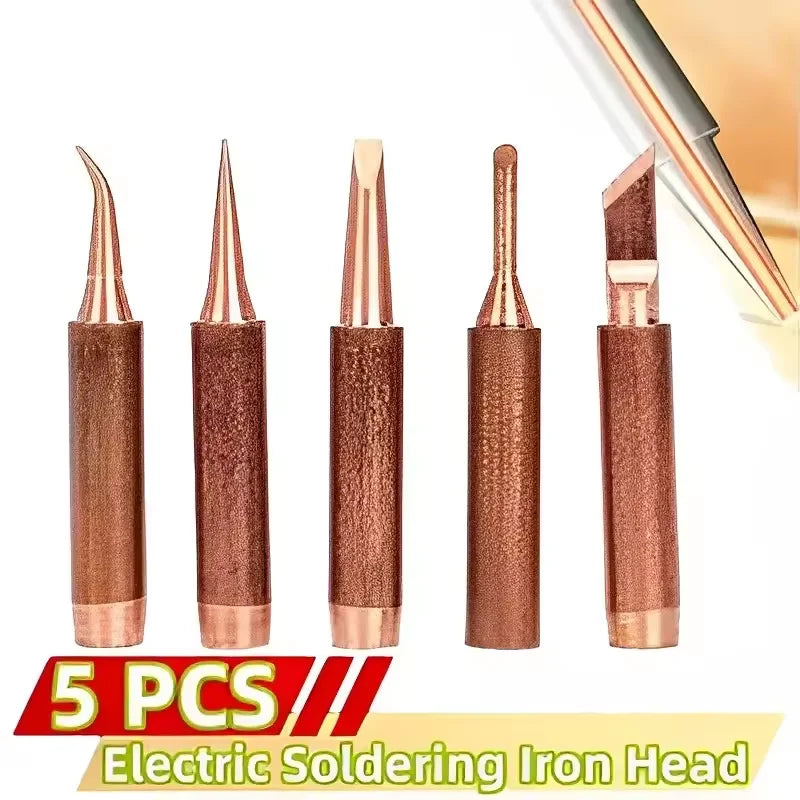 5pcs 900M-T Pure Copper Soldering Iron Tip Lead-free Solder Tips Welding Head BGA Soldering Tools Branding Iron Peaceful Pleasures Health and Wellness