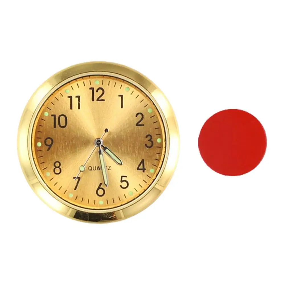 Car Mounted Metal Clock Watch Mechanics Quartz Clocks Mini Digital Clock Stick-on Car Internal With Double-sided Tape Peaceful Pleasures Health and Wellness C