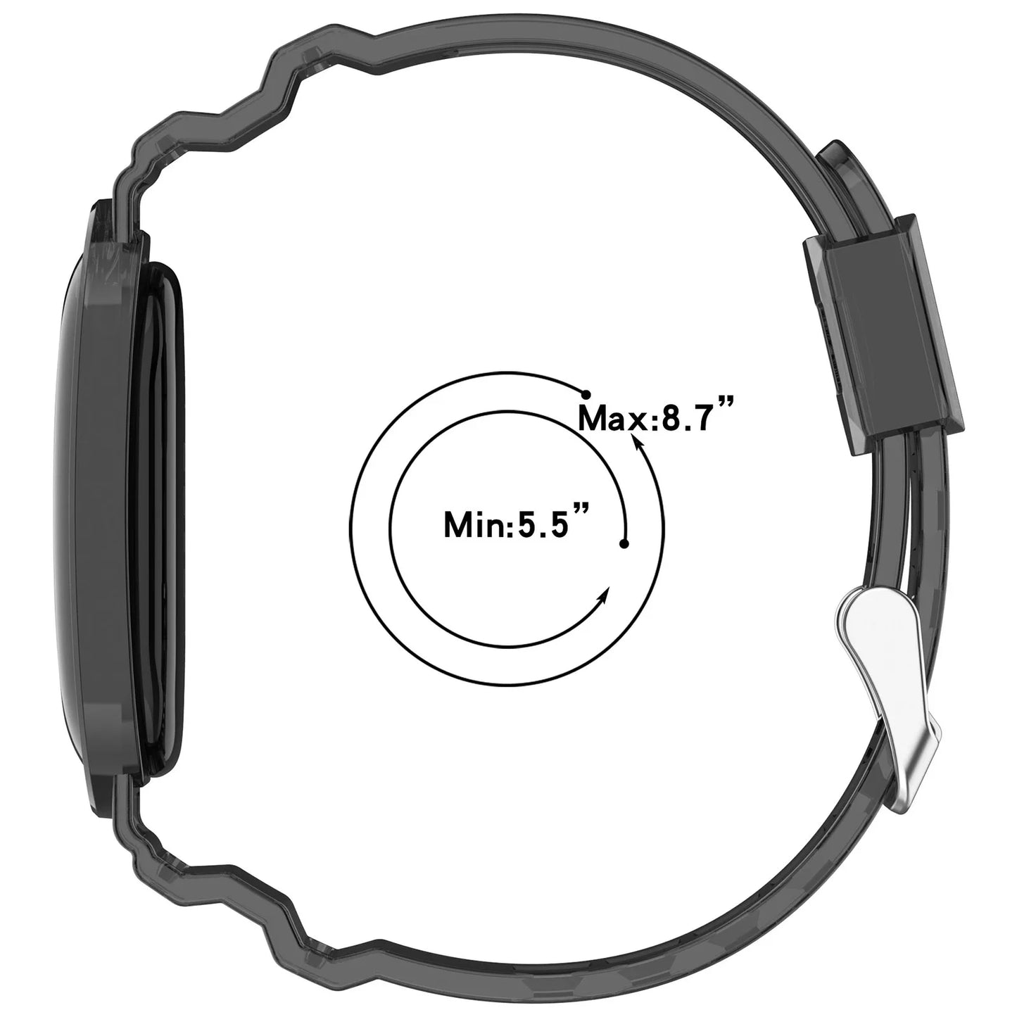 Clear TPU Watch Band Strap with Protective Case for Google for Fitbit Air, Transparent Replacement Wristband for Men Women Peaceful Pleasures Health and Wellness