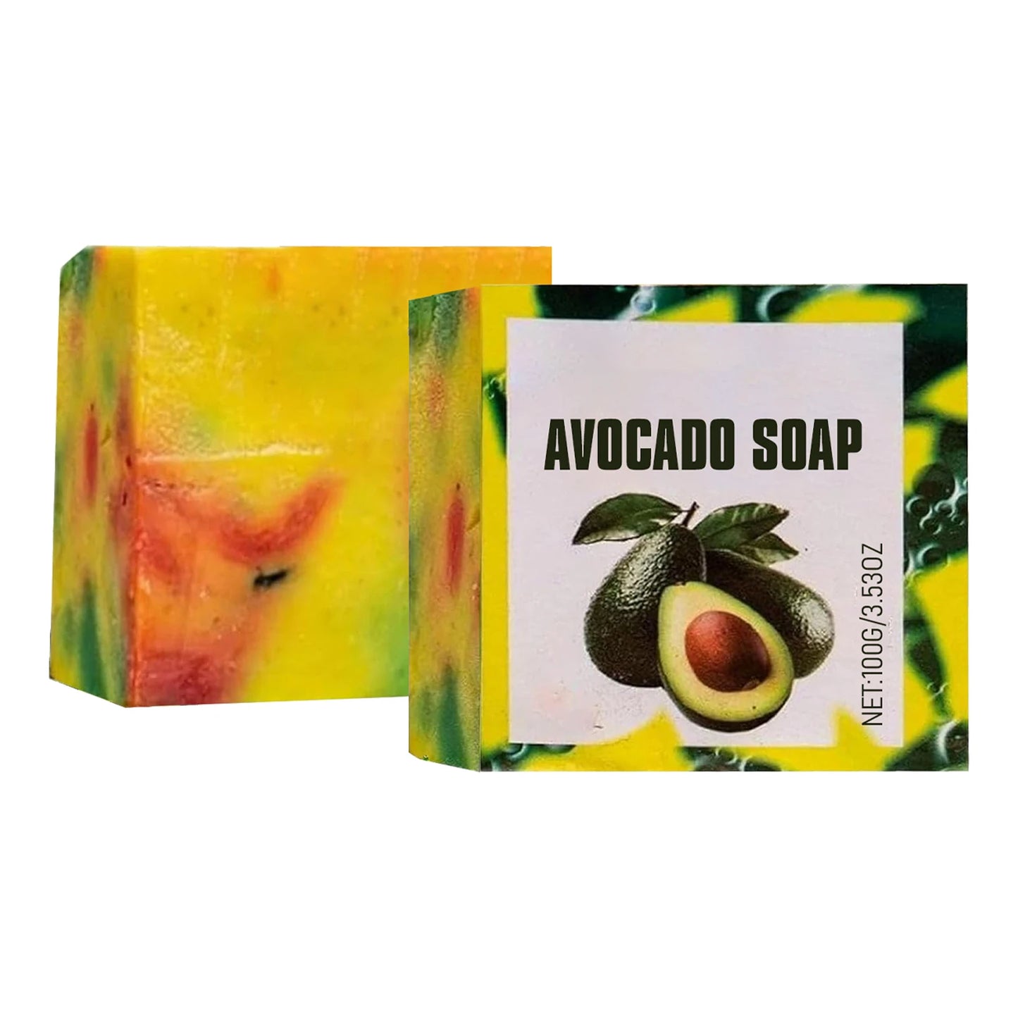 Avocado Bath Soap for Cleaning Pores Oil Control Dirt Remover Improve Dry Rough Skin Soft Moisturizing Rejuvenating Body Care Peaceful Pleasures Health and Wellness 100g boxed