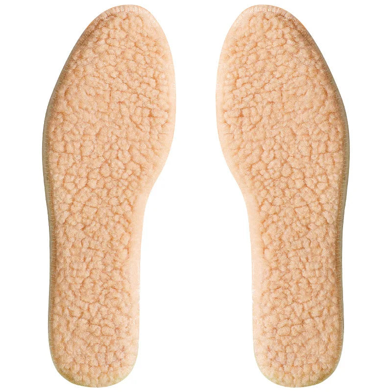 Adjustable Warm Insoles with Fleece and Thickened Lambskin Comfortable Cashmere and Cotton Insoles Snow Boots Peaceful Pleasures Health and Wellness 1 pair 45-46