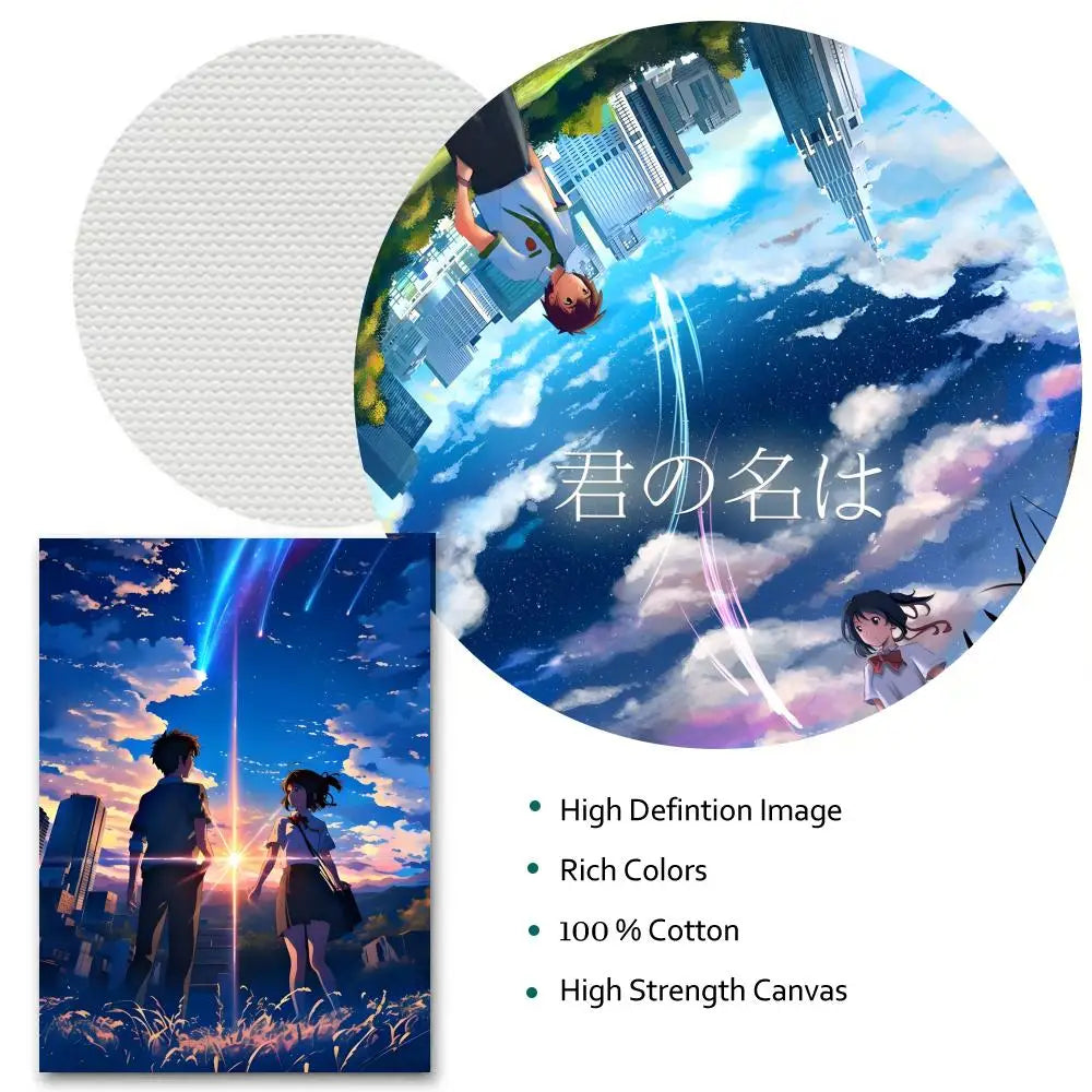 Your Name Anime Canvas Poster | Waterproof Wall Art Decor Anime Canvas Poster Peaceful Pleasures Health and Wellness