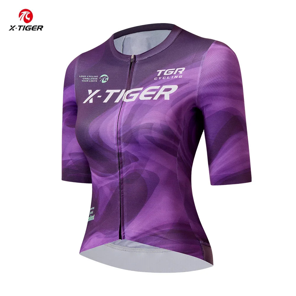 X-TIGER Women's Cycling Jersey – Breathable Quick-Dry Short Sleeve
