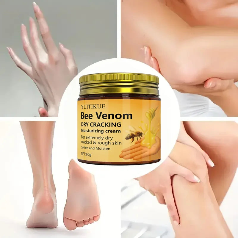 YUITIKUE Bee Venom Moisturizing Cream 60g - For Extremely Dry & Cracked Skin, Repairs Hands, Feet, Elbows & Knees, SPA-like Care Peaceful Pleasures Health and Wellness