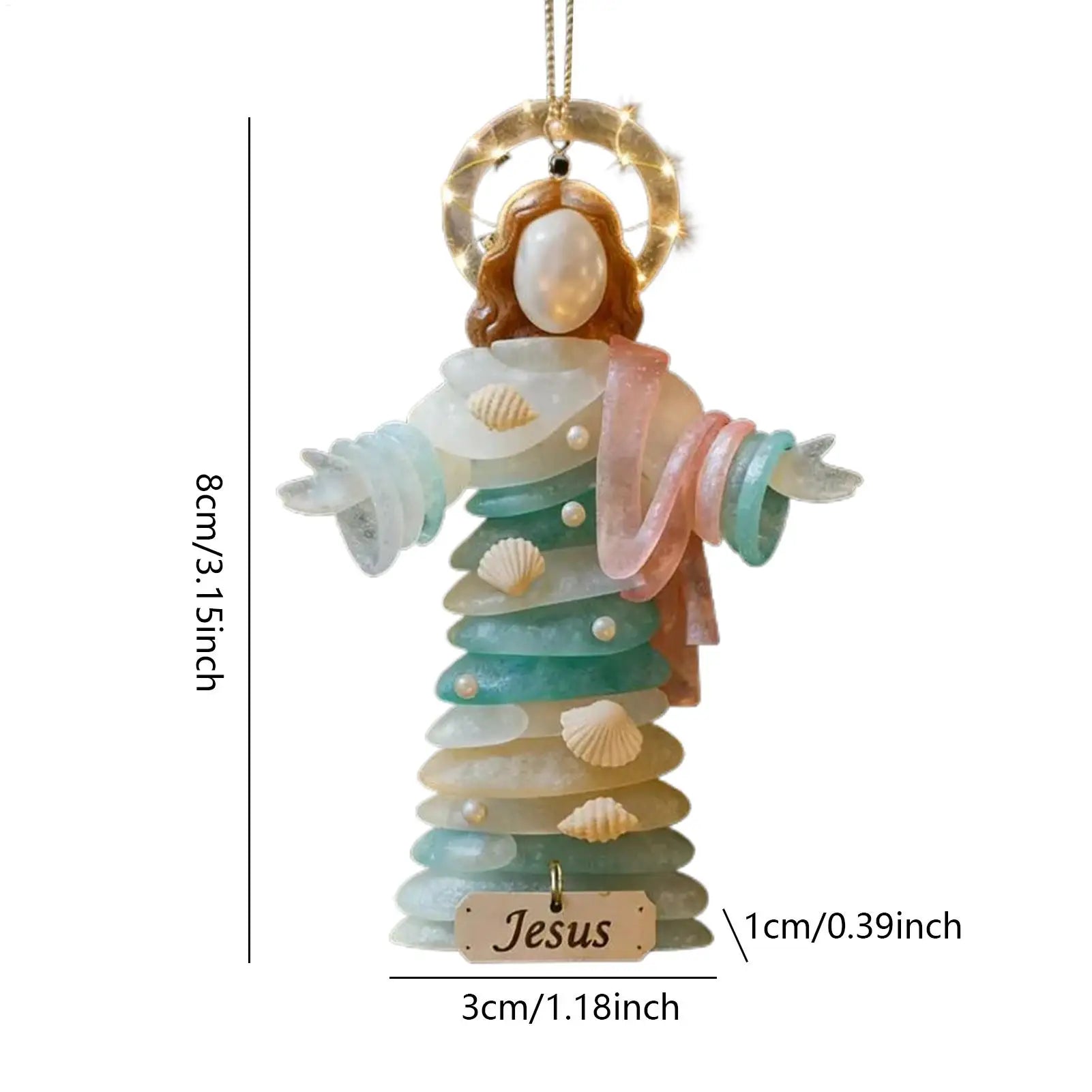 Jesus Christmas Decor 2D Acrylic 2 Pieces Religious Pendant Jesus Christmas Ornaments Holiday Decor for Indoor Outdoor Wall Peaceful Pleasures Health and Wellness